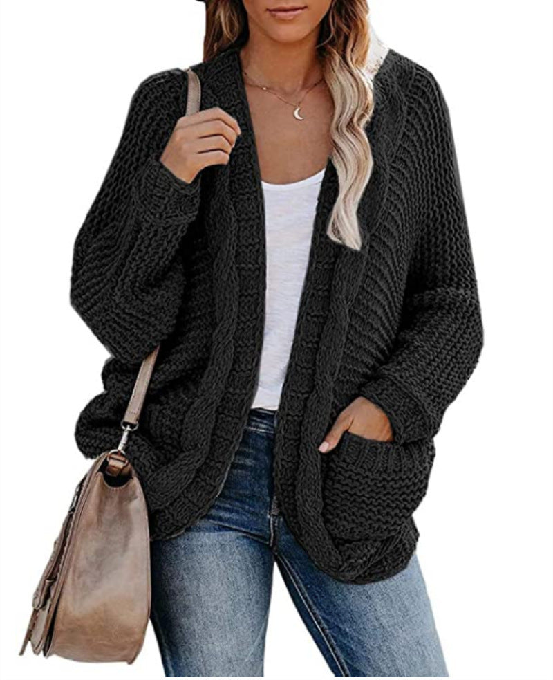 Pull cardigan torsadé