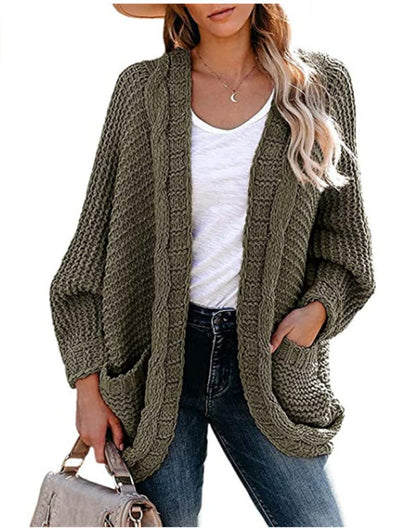 Pull cardigan torsadé