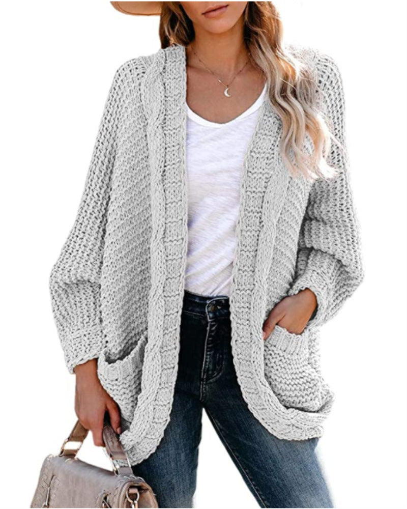 Pull cardigan torsadé